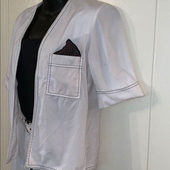 Vtg 70s Caron black & white dress with jacket - Picture 2 of 8